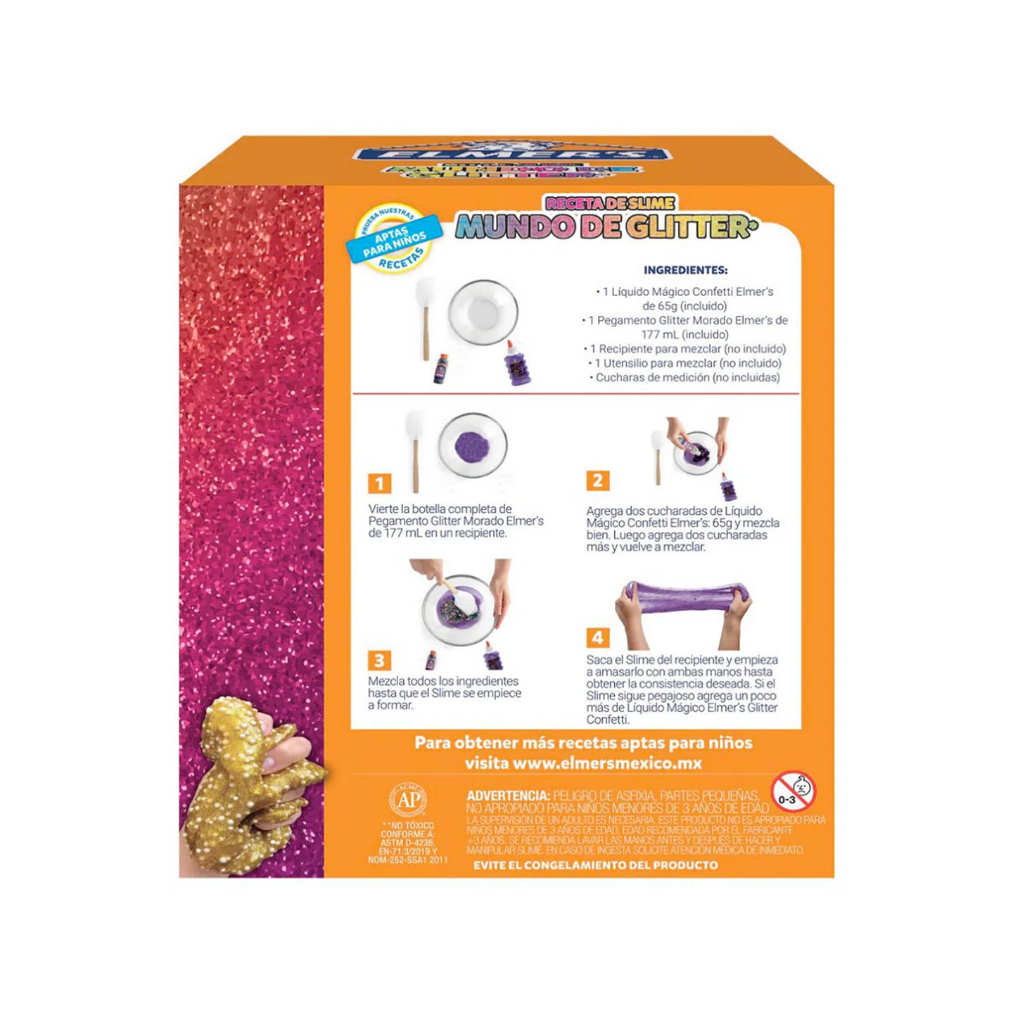 Kit Slime Mundo de Glitter 8 Piezas Elmers 3