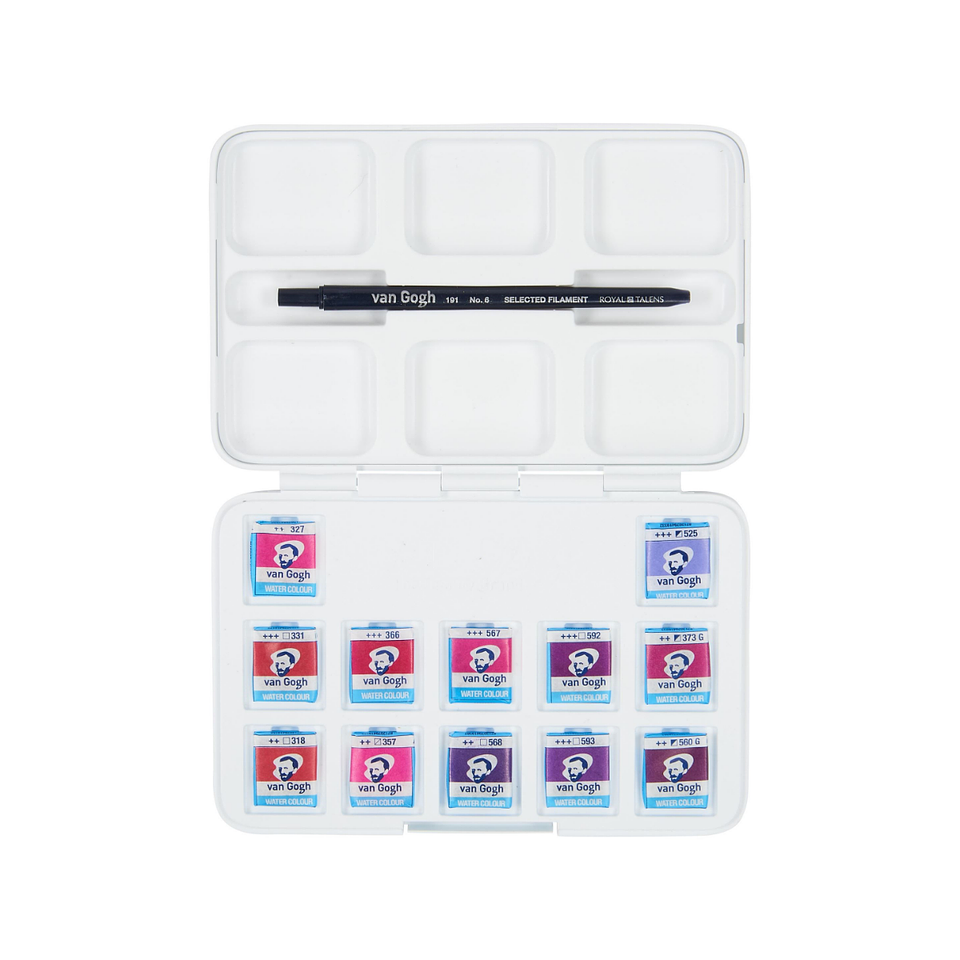 Acuarela en Pastillas Van Gogh Set 12 Rosas y Violetas 3