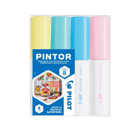Set Pintor Pastel Biselado 4 Colores
