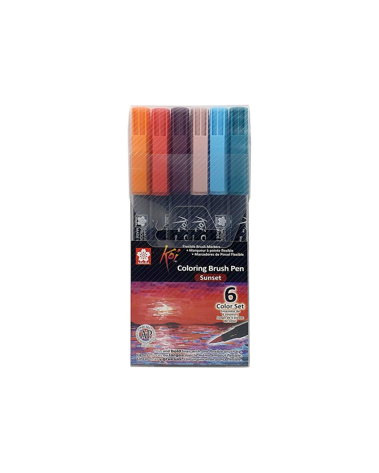 Set Plumones Acuarelables Sakura Koi 6 Colores Atardecer