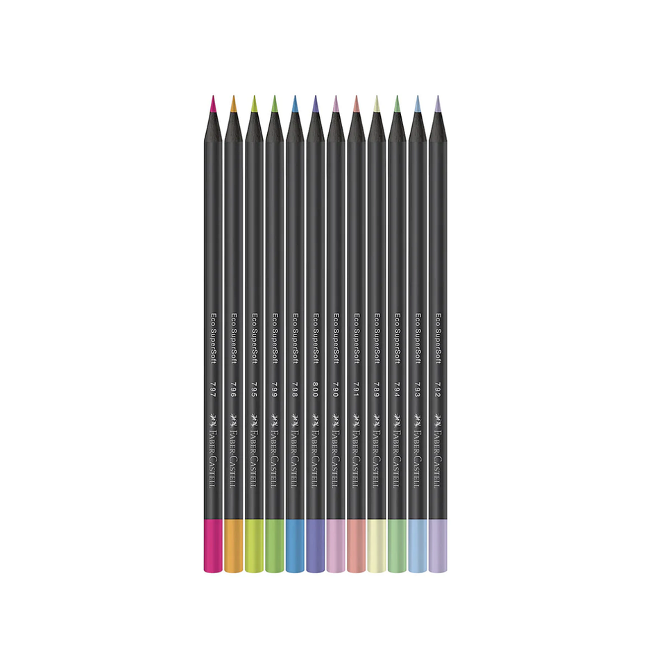 Lapices Supersoft Pastel Neon Faber Castell 12 Colores 2