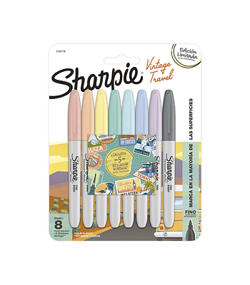 30 Plumones Marcadores Punta Fina Vintage Travel Sharpie