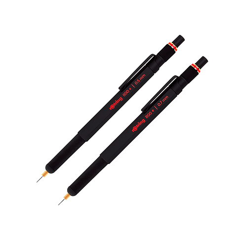 Rotring 800+ - Portaminas Negro con Stylus 