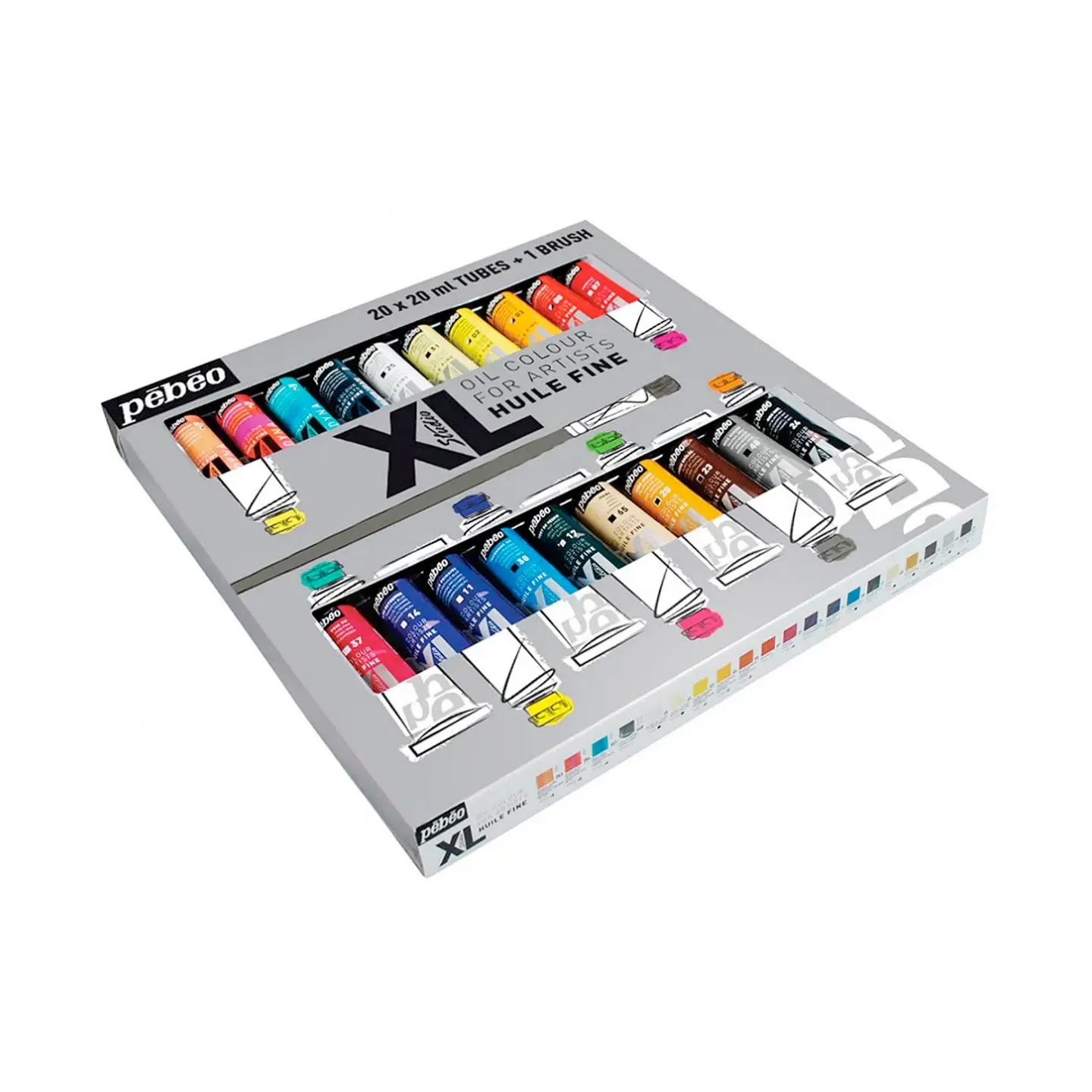 Óleo Pebeo Xl Studio Set 20 Colores 20ml + Pincel 1