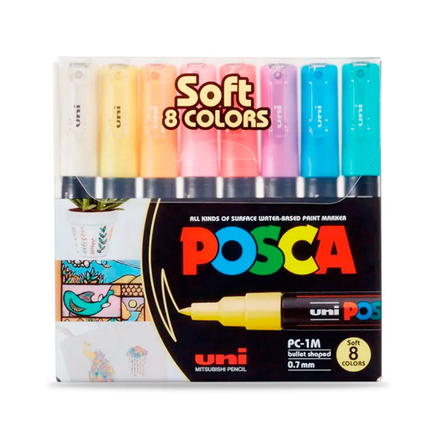 Marcadores Posca 1M Set 8 Colores Pastel 1