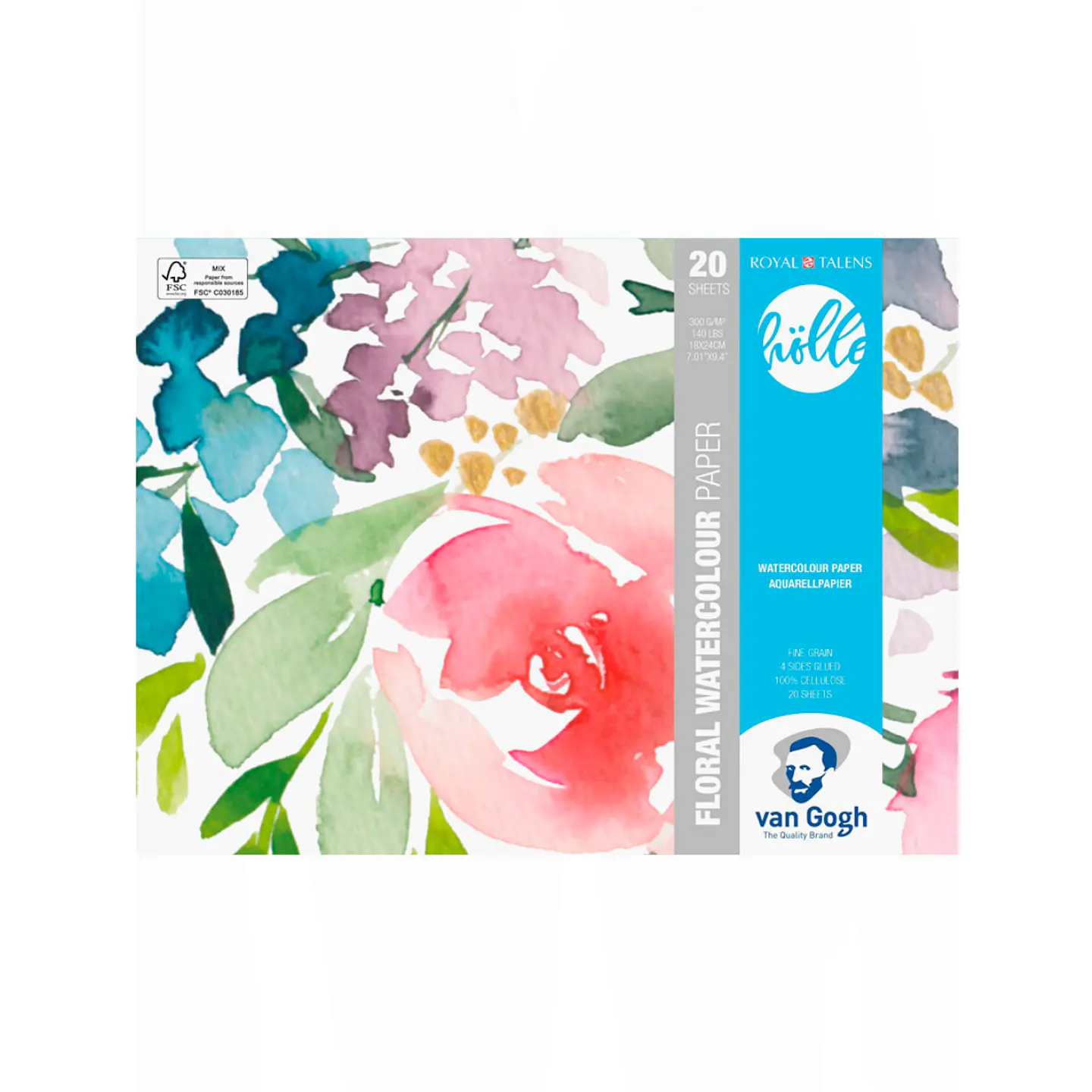 Block Acuarela Van Gogh Frau Hölle Floral 300gr 20 Hojas 3