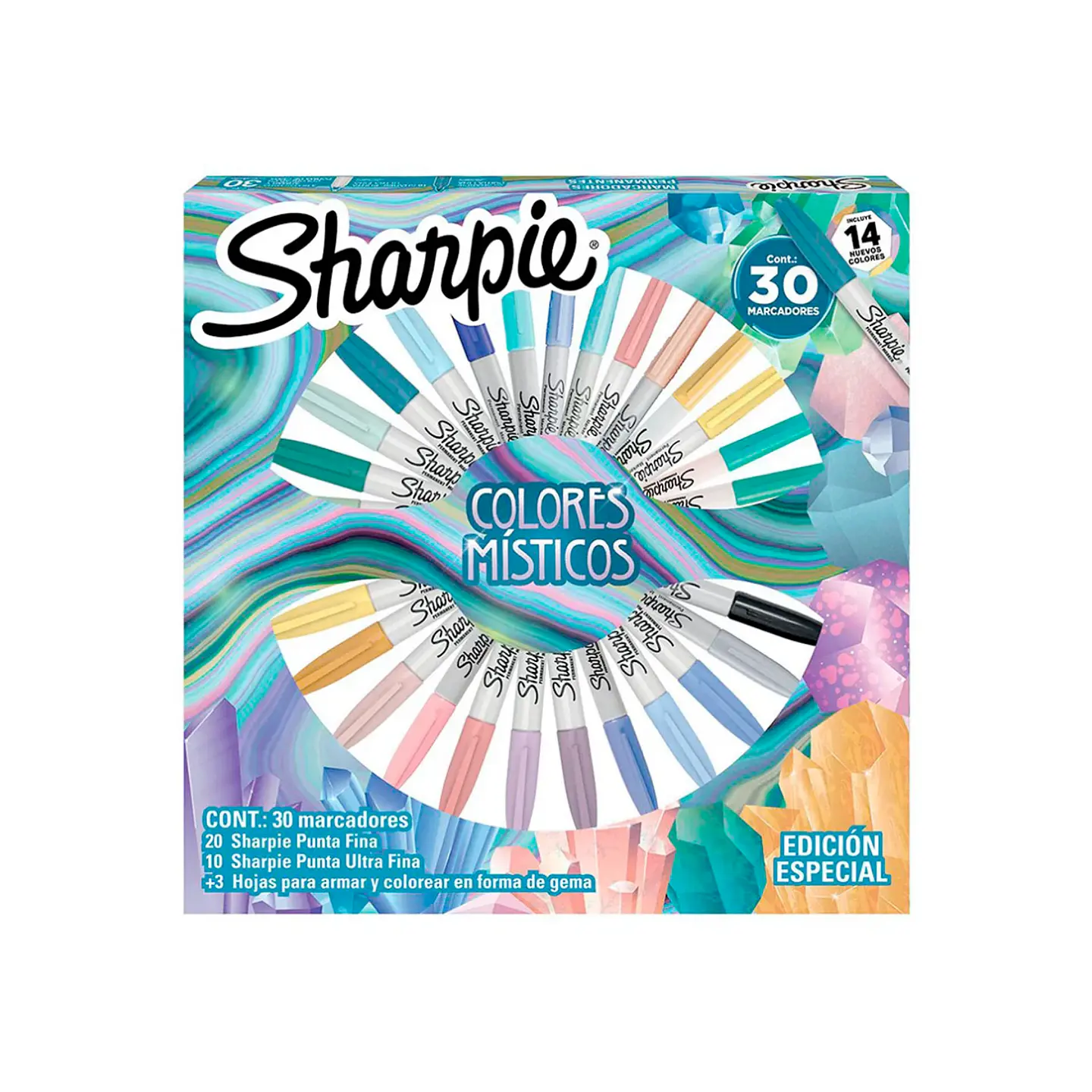 Set 30 Marcadores Punta Fina Colores Místicos Ruleta 1