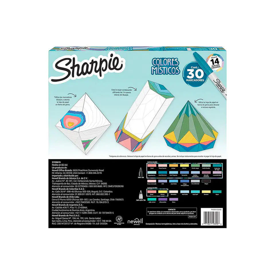 Set 30 Marcadores Punta Fina Colores Místicos Ruleta 2