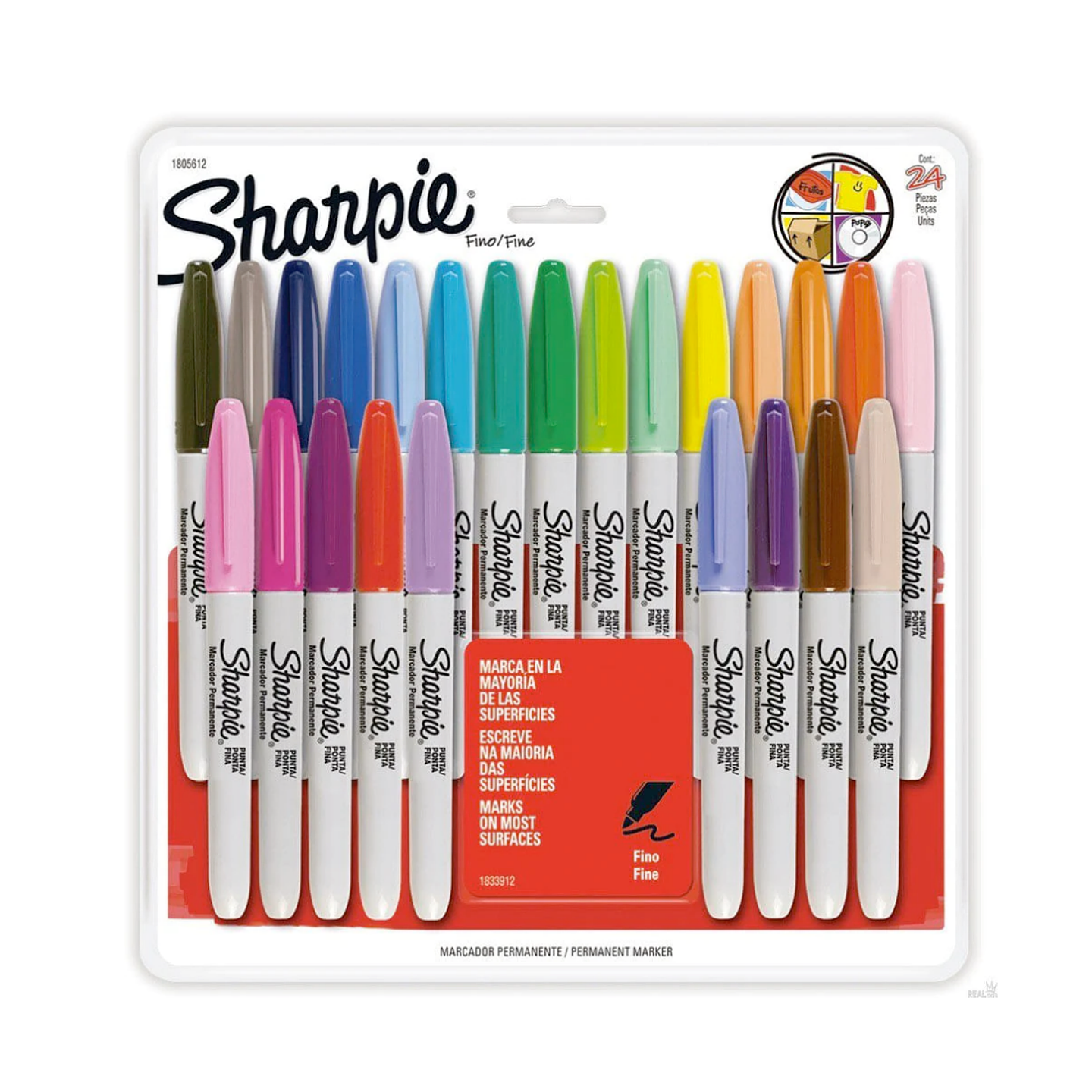 Set 24 Marcadores Permanentes Punta Fina Colores 1