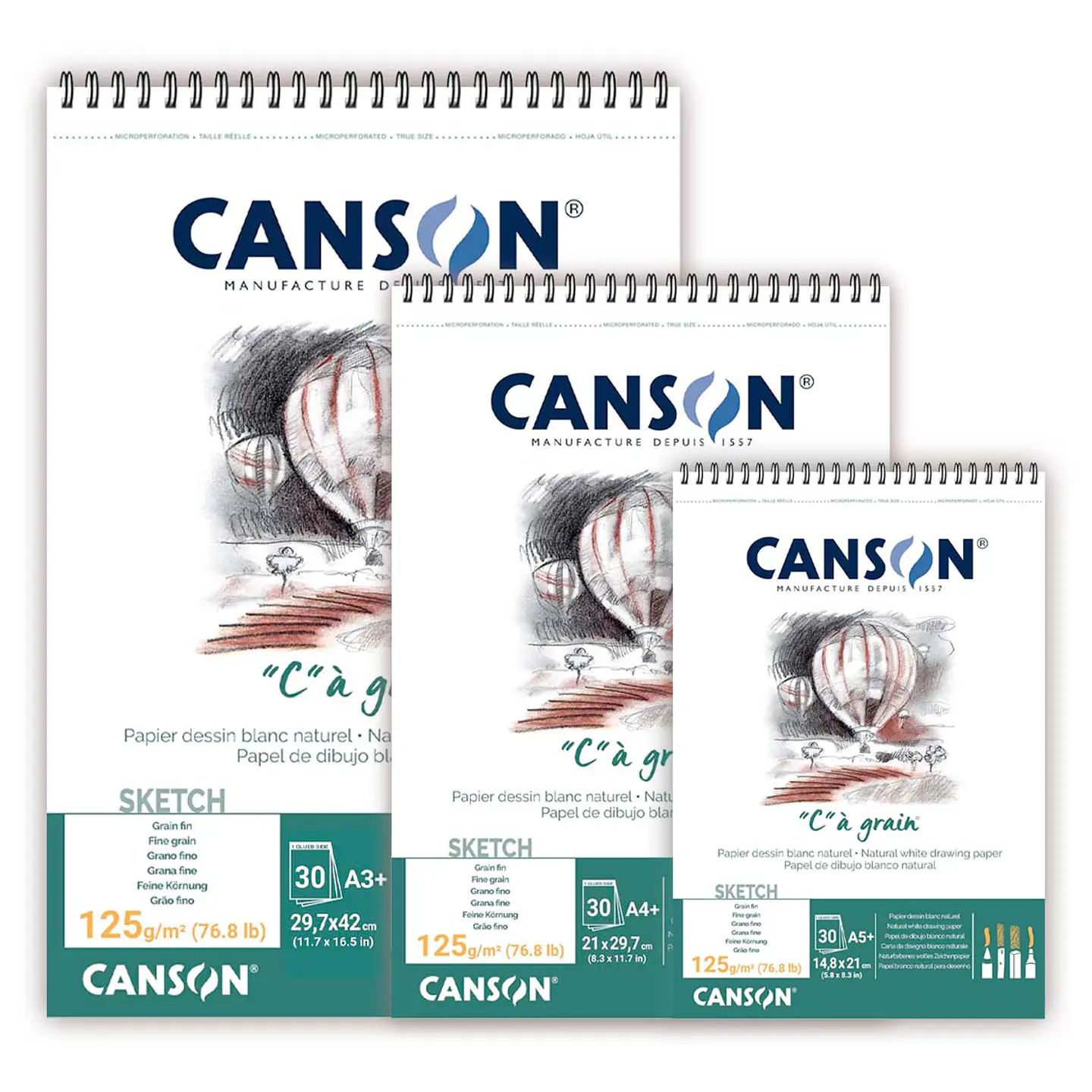 Canson Croquera “C” Á Grain 125grs 30Hjs - Distintas Medidas 1