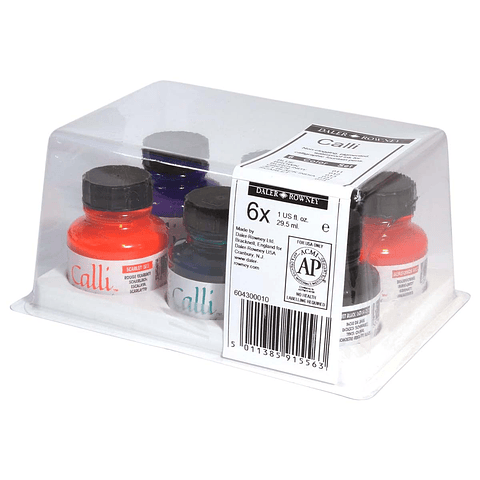 Set 6 Colores Tinta Caligráfica Calli - Daler Rowney