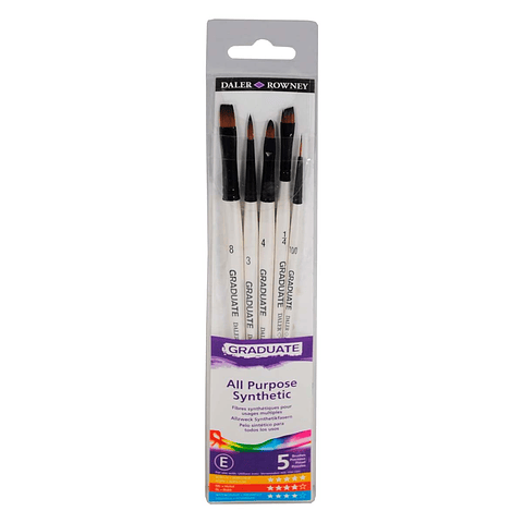 Pinceles Daler Rowney Mixtos Set 5 Unidades