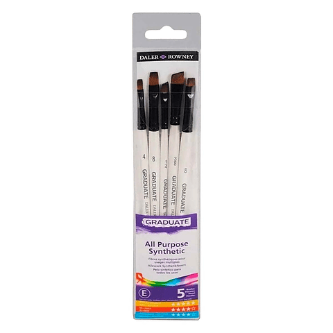 Pinceles Daler Rowney Planos Set 5 Unidades