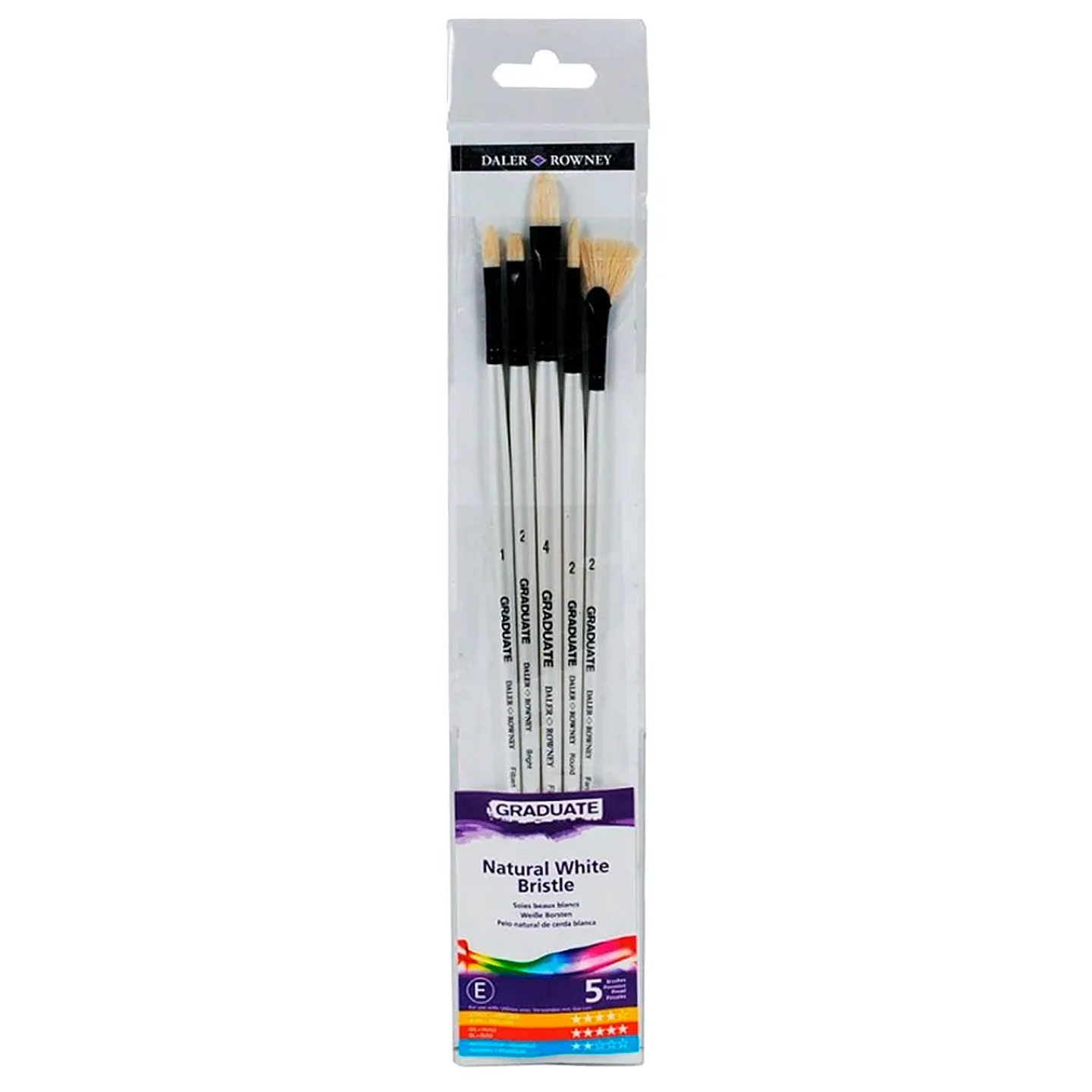 Pinceles Daler Rowney Mango largo cerda natural Set 5 Unidades 1