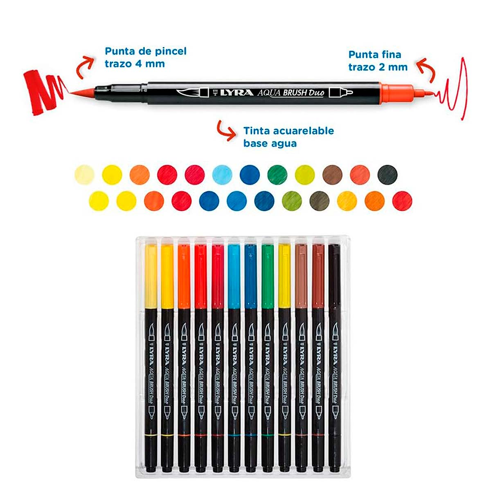 Lyra Aqua Brush Duo - Set 12 Colores 3