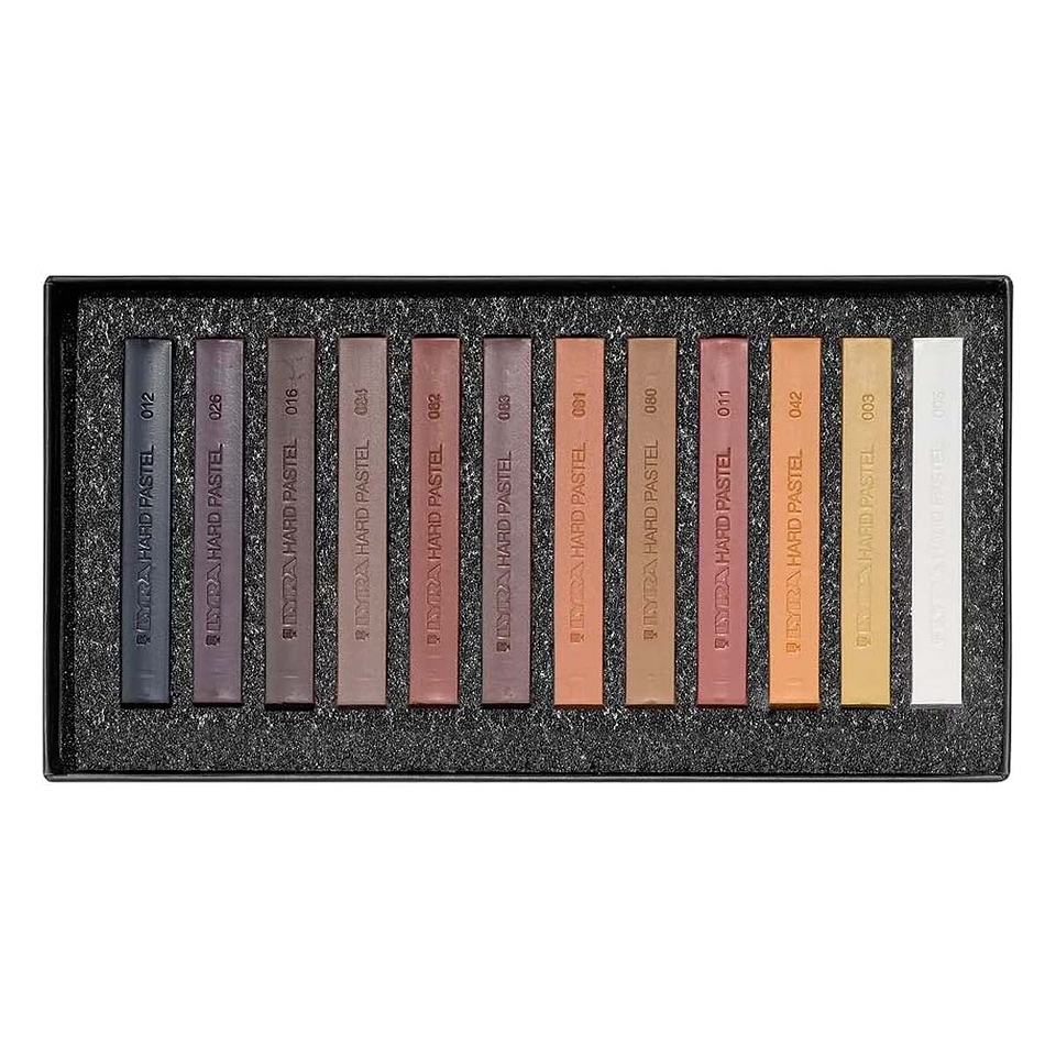 Set 12 Pasteles Lyra Polycrayons Tonos Café 2