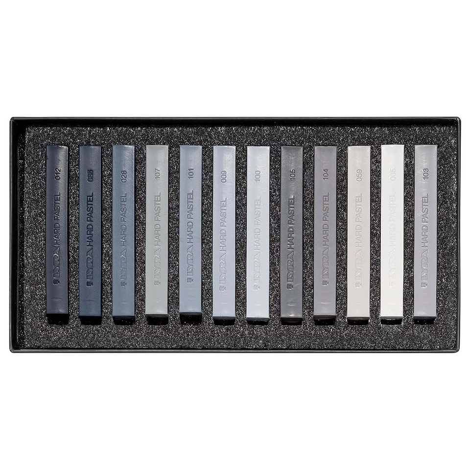 Set 12 Pasteles Lyra Polycrayons Tonos Grises 2