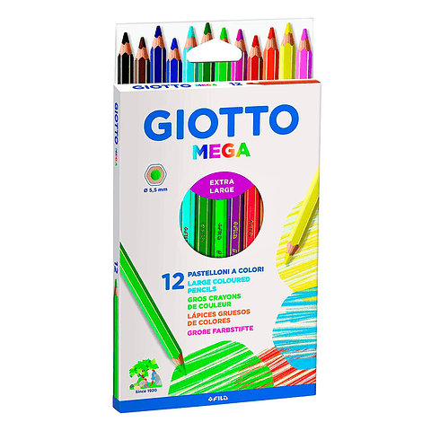 Lapiz de Color Giotto Mega 12 Colores