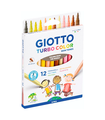 Marcador Giotto Turbo Color Piel 12 Colores