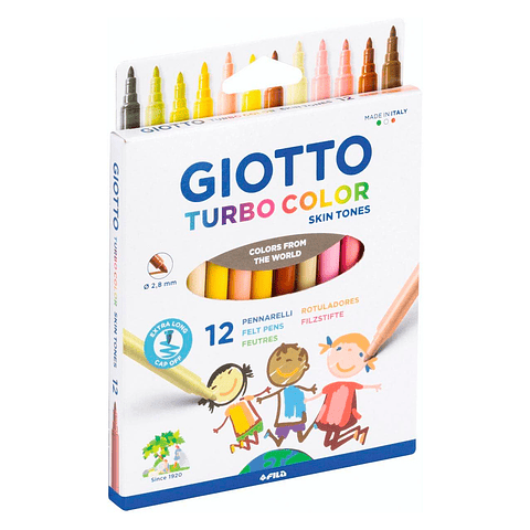 Marcador Giotto Turbo Color Piel 12 Colores