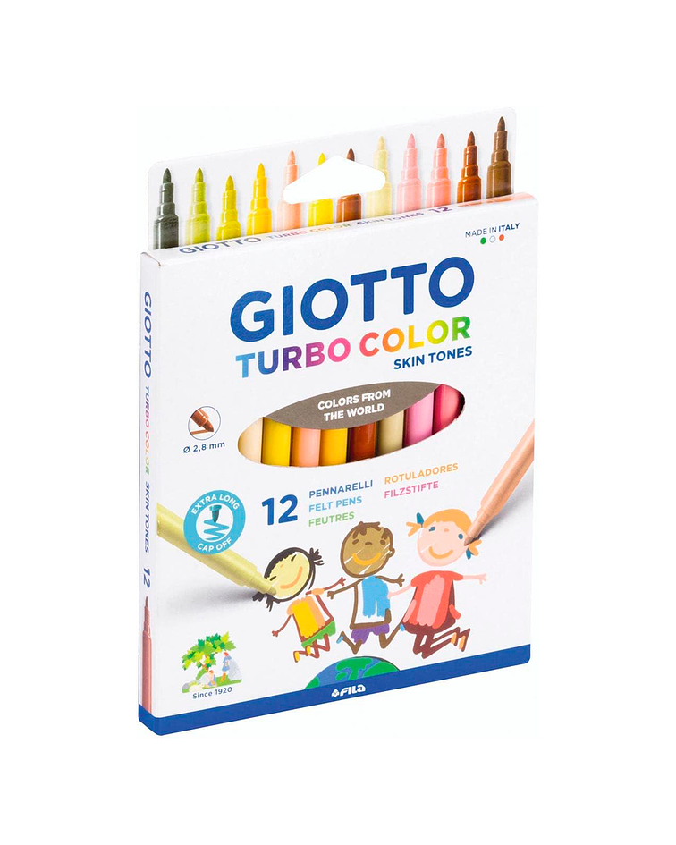 Marcador Giotto Turbo Color Piel 12 Colores