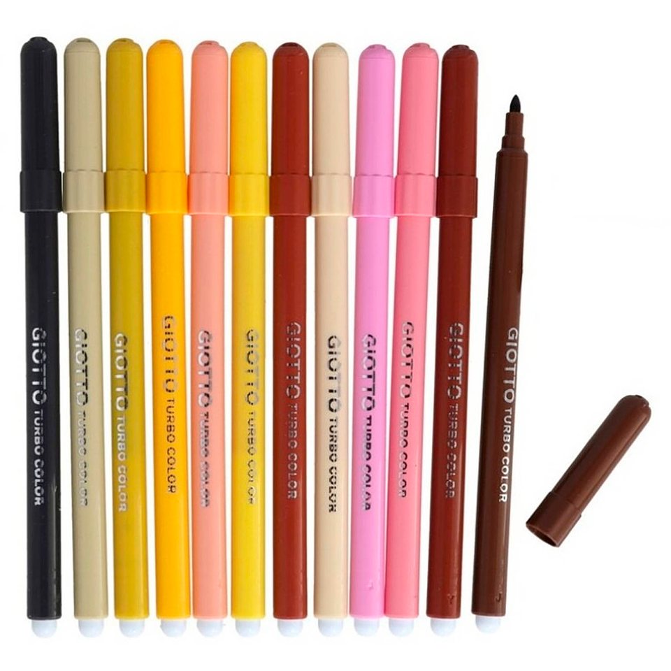 Marcador Giotto Turbo Color Piel 12 Colores 2