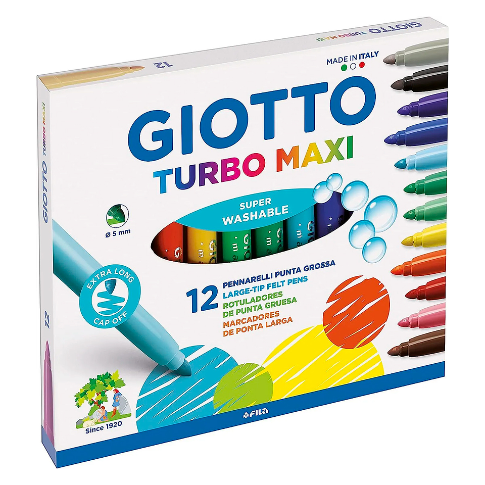 Marcador Giotto Turbo Maxi 12 colores 1