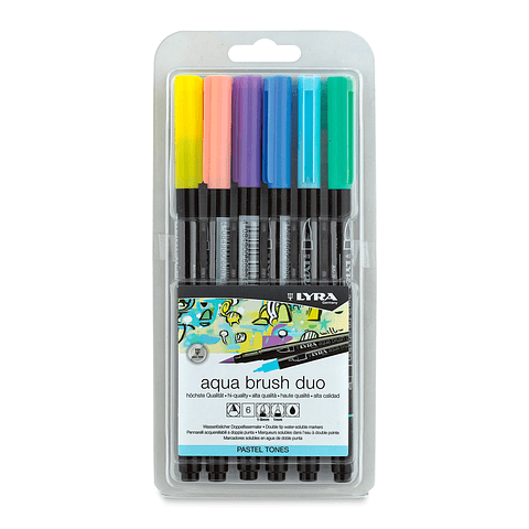 Lyra Aqua Brush Duo - Set 6 Pasteles