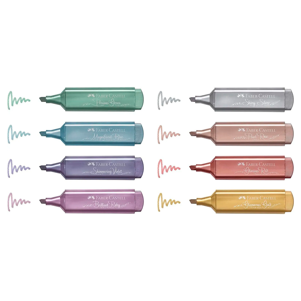 Destacador Faber Castell Metallic 8 unidades 2