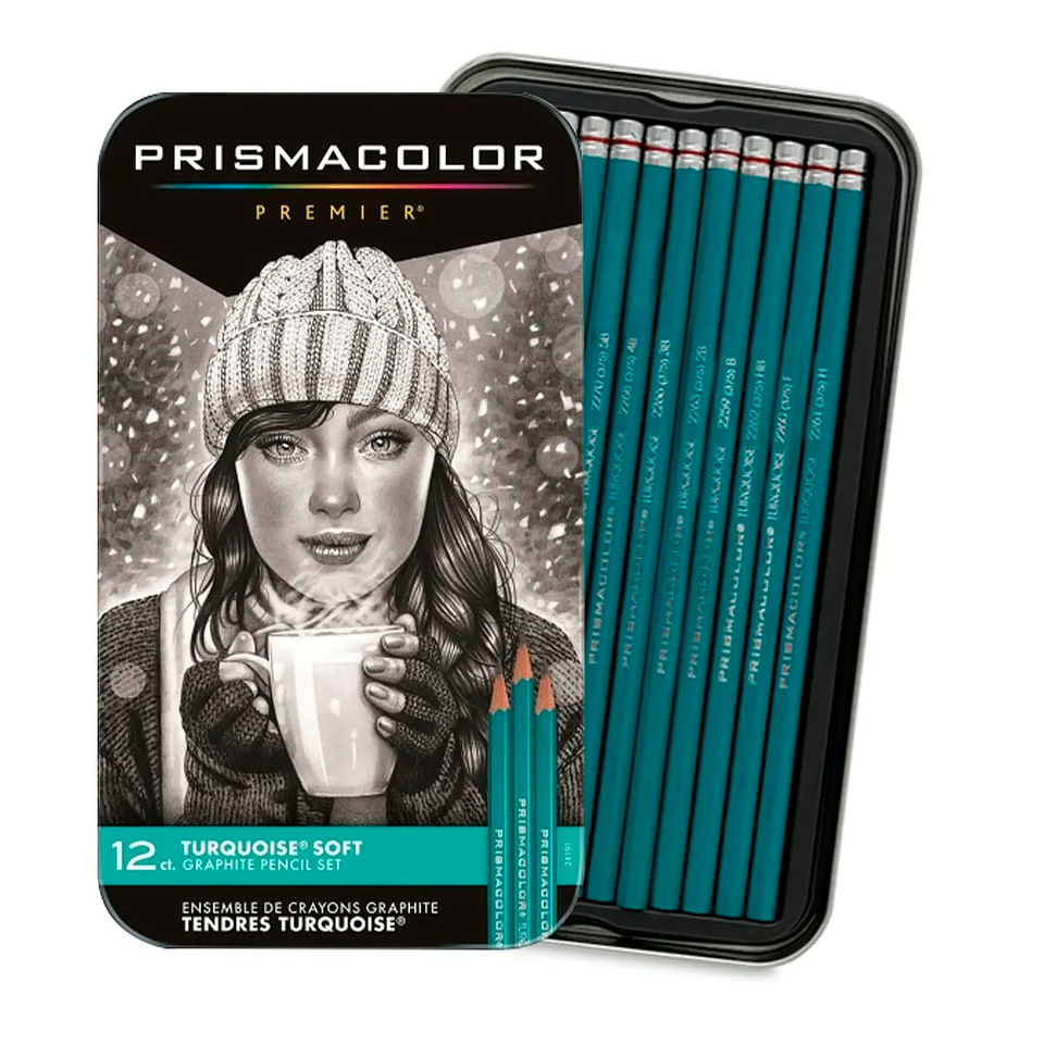 Lápices Grafito Prismacolor Turquoise Set 12 Dureza Suave 1