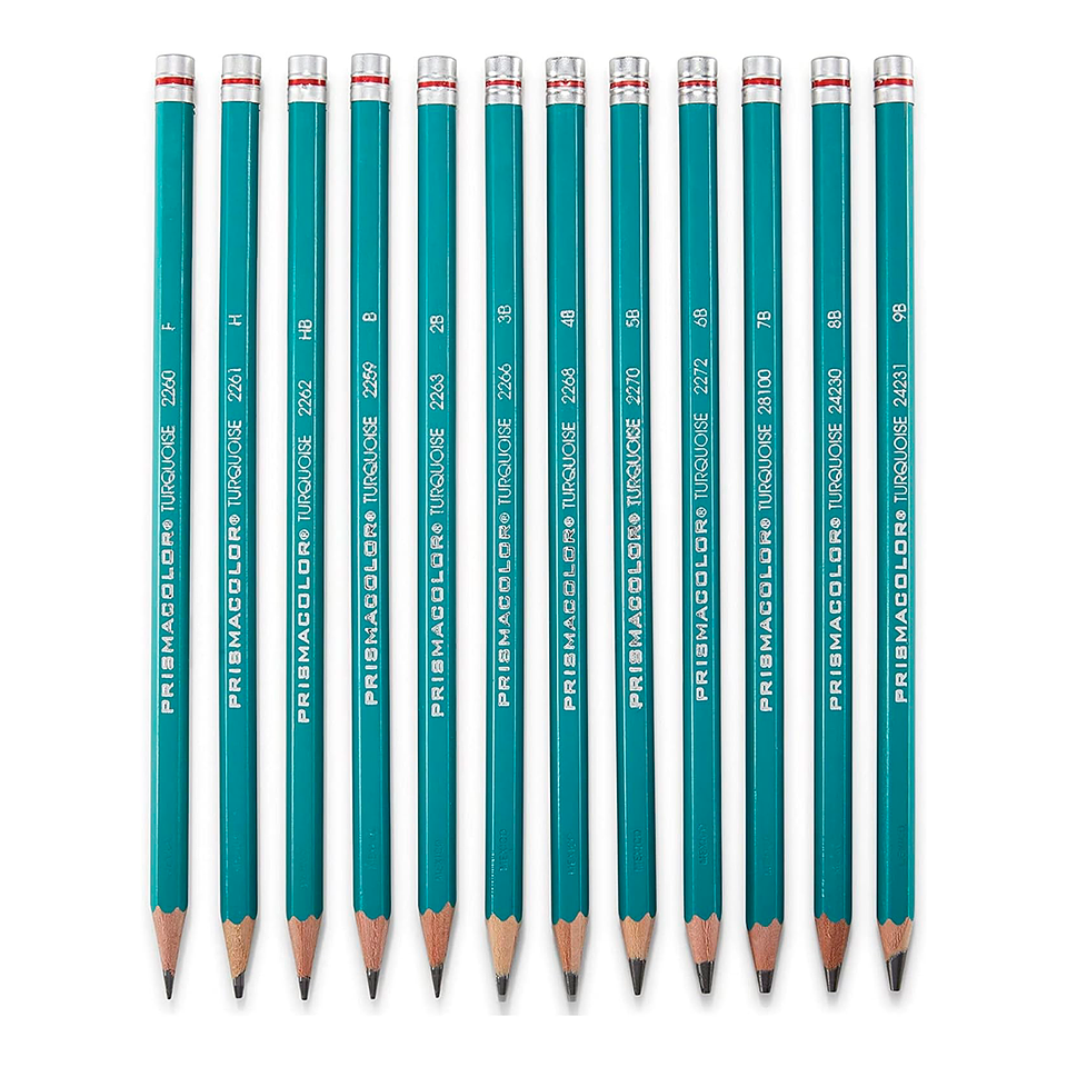 Lápices Grafito Prismacolor Turquoise Set 12 Dureza Suave 2