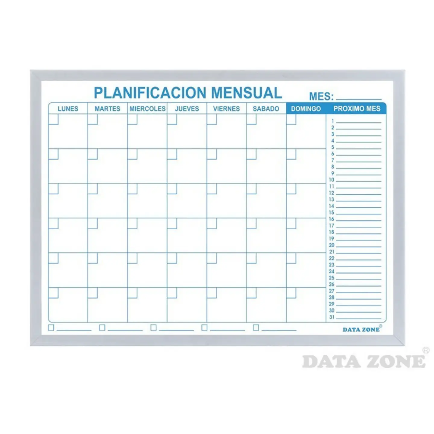 Planificador Mensual Magnético con Borde Liso 1