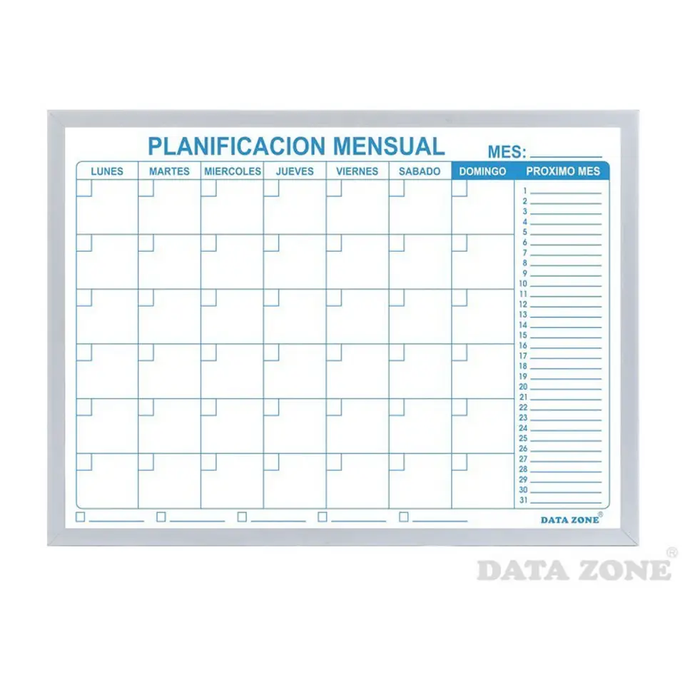 Planificador Mensual Magnético con Borde Liso 1