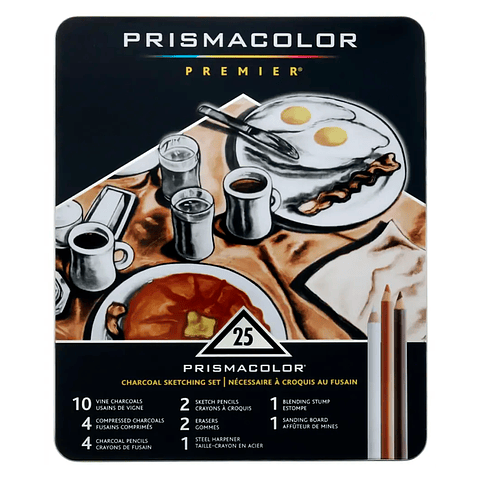Set Dibujo Carboncillo Prismacolor 25 Piezas