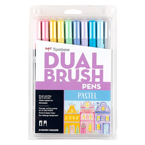 Tombow Dual Brush - Set 10 Marcadores Colores Pastel