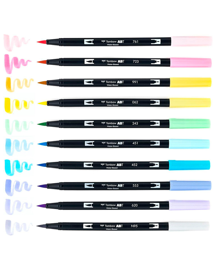 Tombow Dual Brush - Set 10 Marcadores Colores Pastel