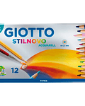 Lapiz Giotto Stilnovo Acuarelable 12 Colores Estuche de Metal