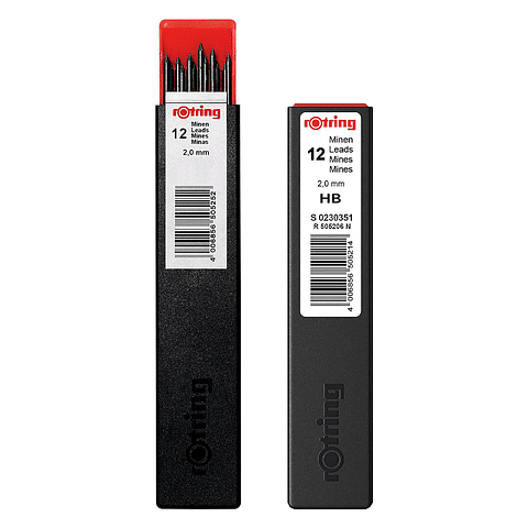Minas 2.0 Mm Rotring HB - 12 Unidades