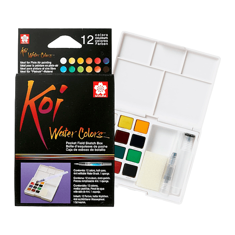 Acuarelas Sakura Koi en Pastilla - Set 12 Colores