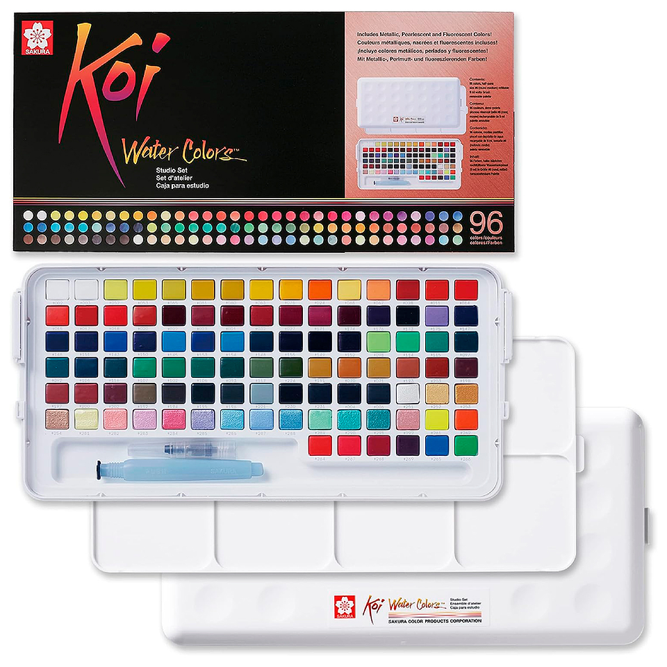 Acuarelas Sakura Koi en Pastilla - Set 96 Colores 1