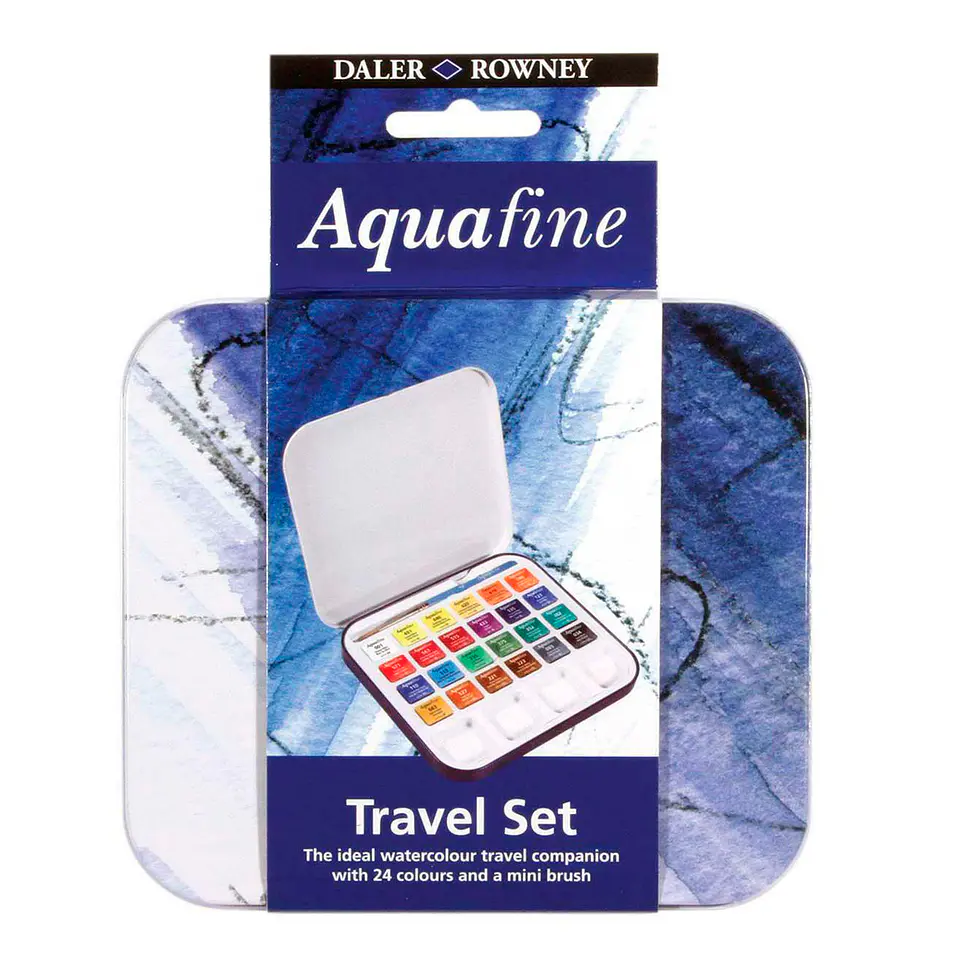 Set Daler Rowney Aquafine Travel - 24 Colores con Pincel 1