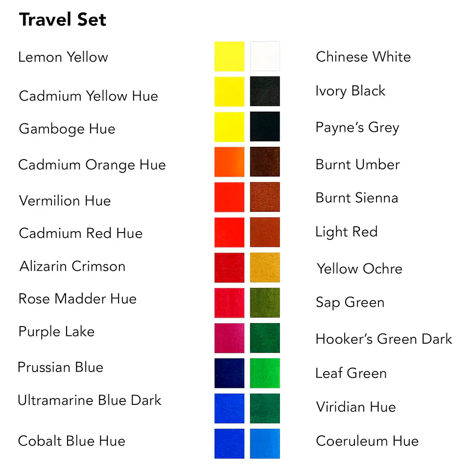 Set Daler Rowney Aquafine Travel - 24 Colores con Pincel 4