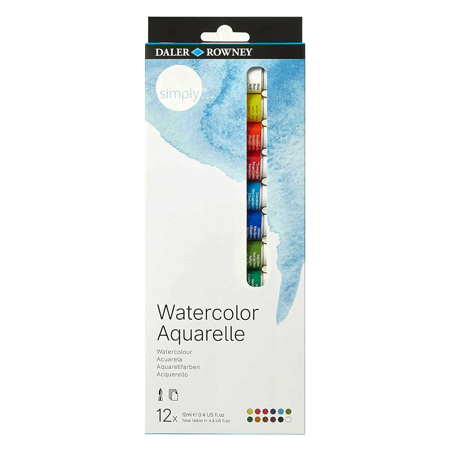 Daler Rowney Set acuarela Simply – Set 12 colores 2