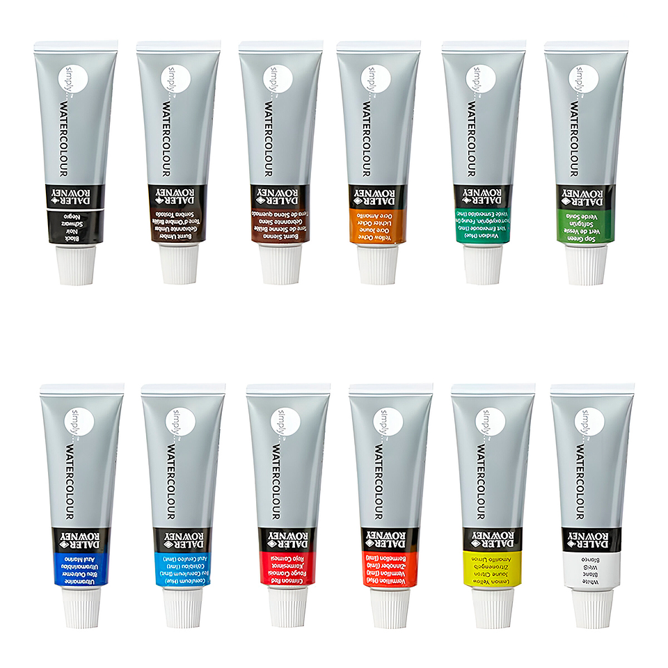 Daler Rowney Set acuarela Simply – Set 12 colores 4