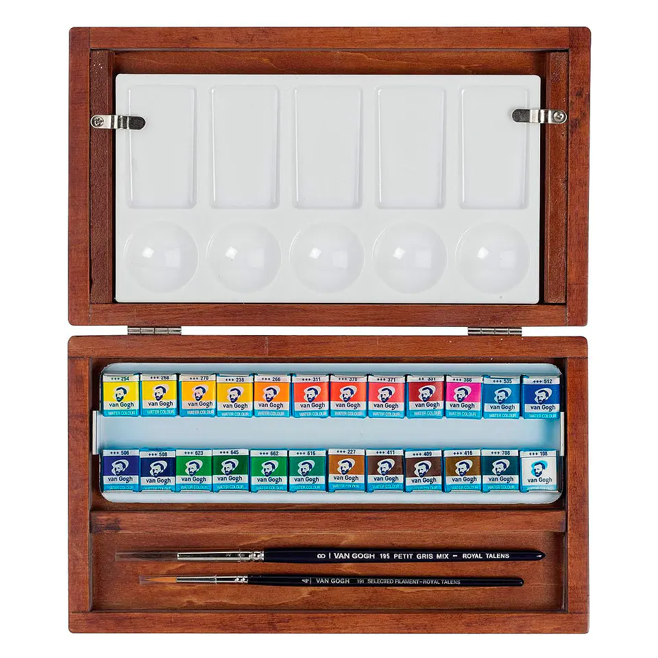 Acuarela en Pastillas Van Gogh Set 24 Caja Madera 2