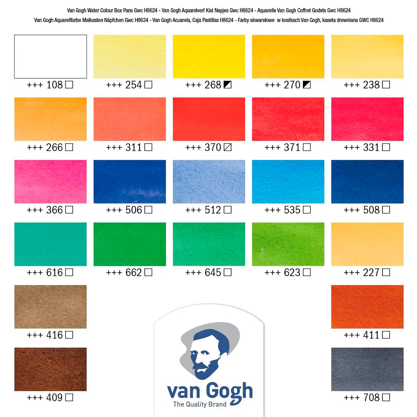 Acuarela en Pastillas Van Gogh Set 24 Caja Madera 3