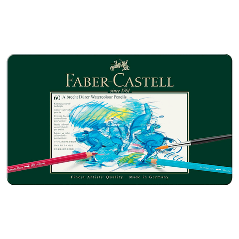 60 lápices acuarelables Albrecht Dürer - Estuche de metal