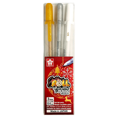 Sakura Gelly Roll  3 Colores (Oro - Plata - Blanco)