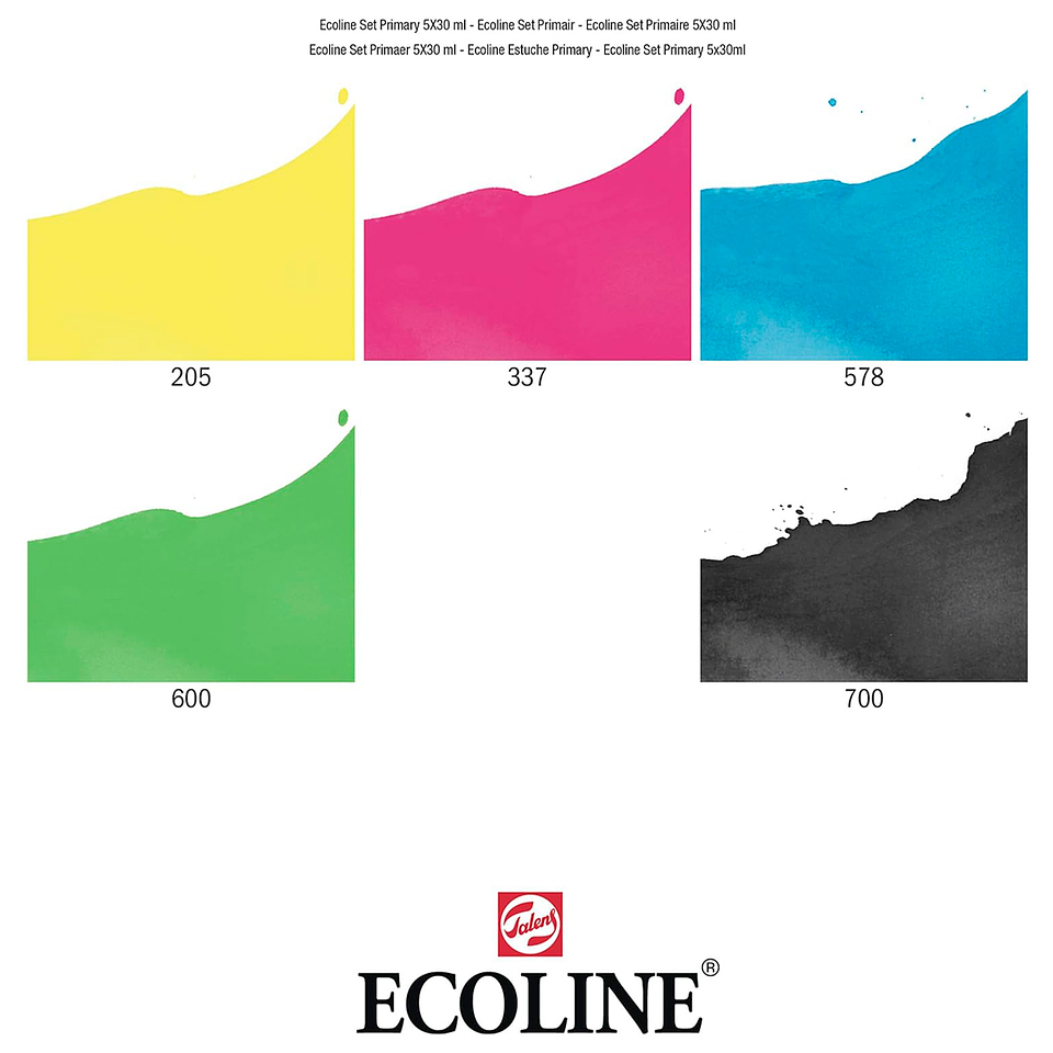 Acuarela Líquida Ecoline Con Gotero Set 5 Colores Primarios 30ml 3