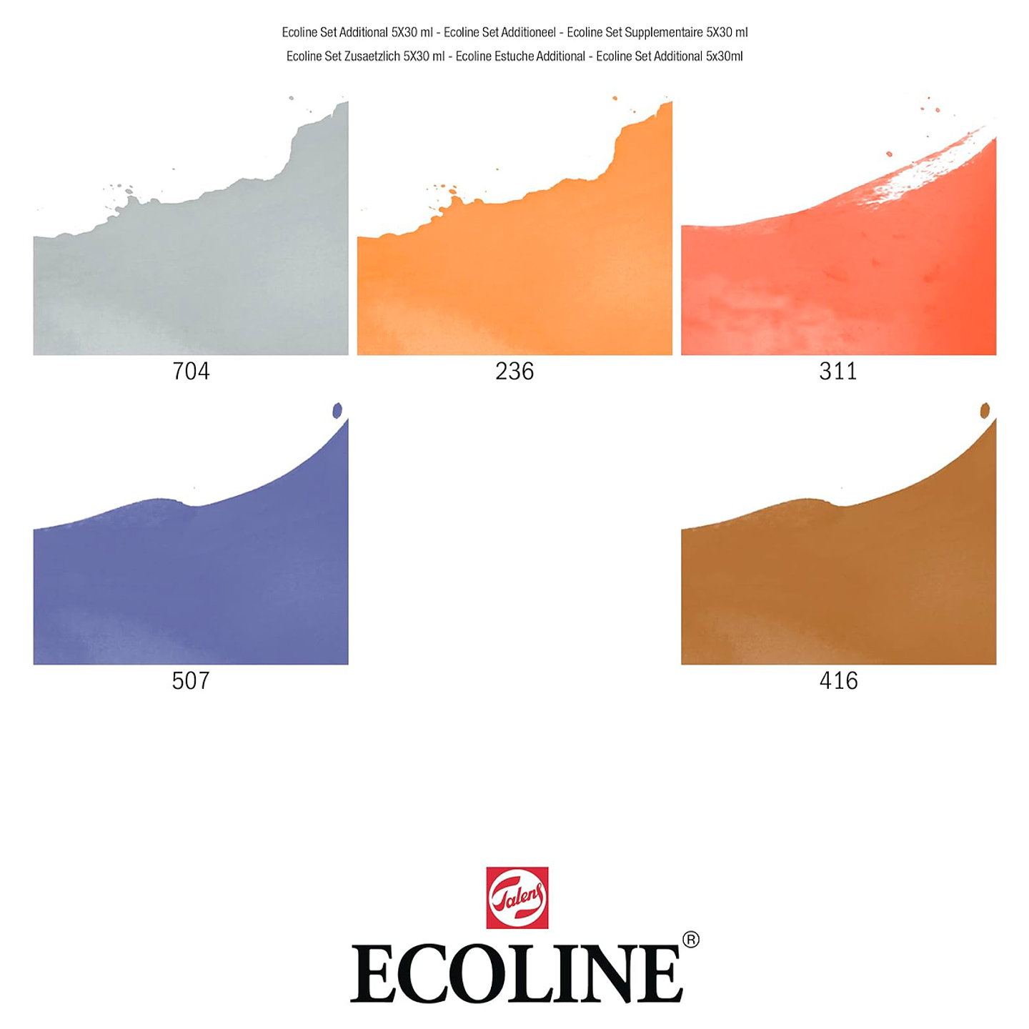 Acuarela Líquida Ecoline Con Gotero Set 5 Colores Adicionales 30ml 3